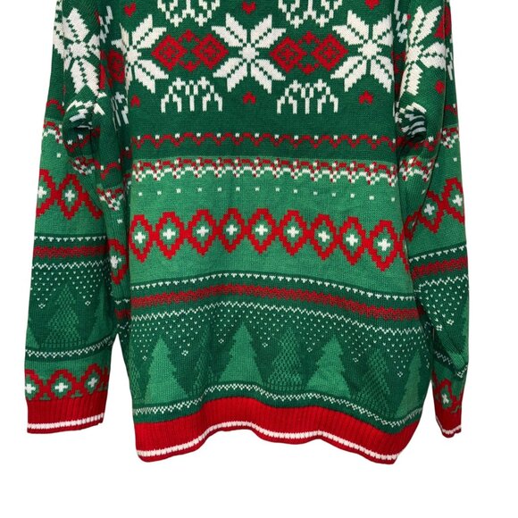 Holiday Time Ugly Sweater Mens 3XL 54 56 Christmas Bull Cow Opening Gift Bells - Picture 8 of 9